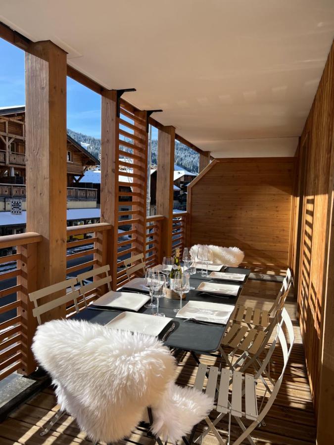Appartement De Standing Plein Centre Station, 50M Des Pistes Les Gets Exterior photo