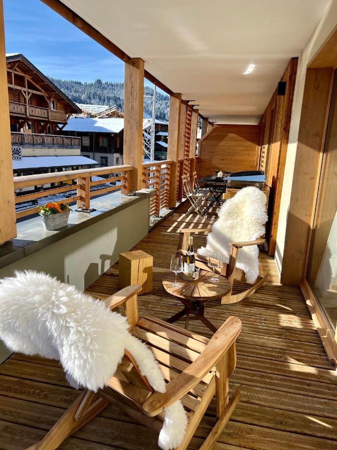 Appartement De Standing Plein Centre Station, 50M Des Pistes Les Gets Exterior photo