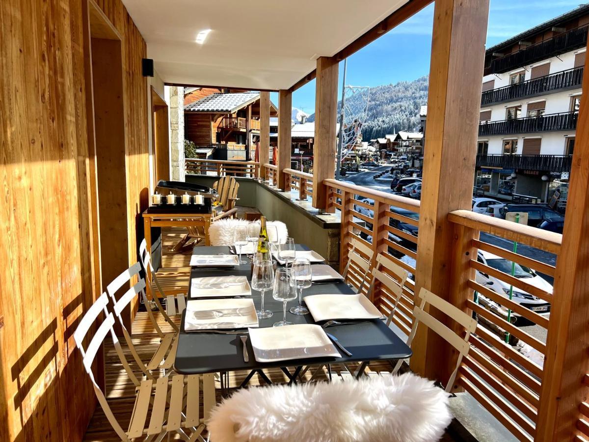 Appartement De Standing Plein Centre Station, 50M Des Pistes Les Gets Exterior photo